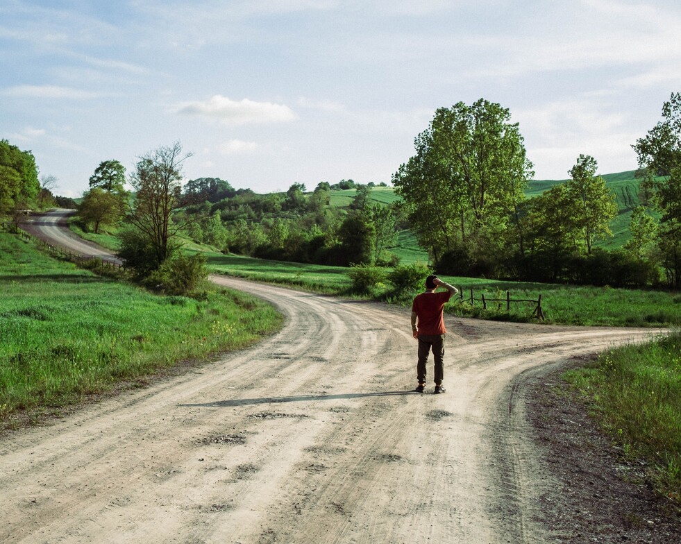 Person deciding path to take